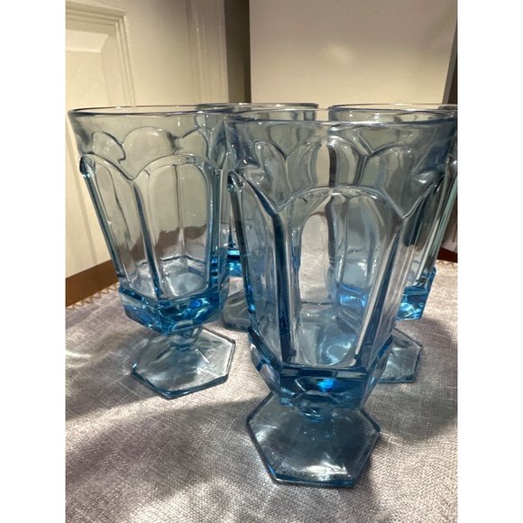 Fostoria Virginia Dining Vintage 95s Fostoria Light Blue Stemmed